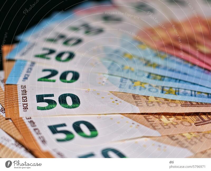 Euro banknotes Money Bank note Loose change finance assets