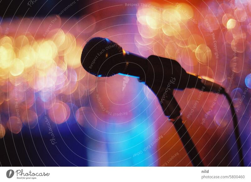 Sound painting - stage romance Microphone Stage Music Concert Singer Light Shows Event Entertainment Interior shot Artificial light Culture Night life