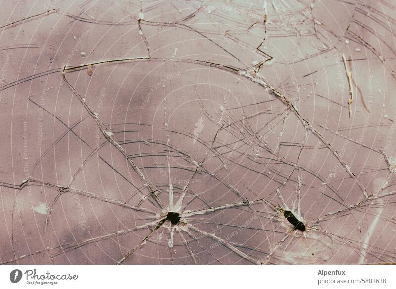 Formation of splinter groups | Glückauf! glass break Broken Destruction Glass Pane Damage Vandalism Window Window pane Crack & Rip & Tear Smashed window