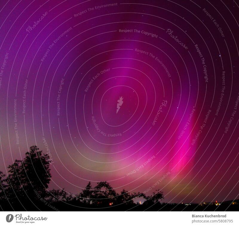 Bicolored auroras over Germany due to massive solar storm over Germany northern lights aurora borealis Aurora pink Green Two-tone Night Night photography