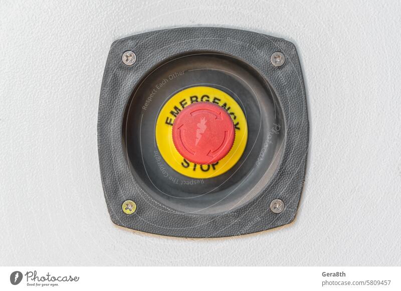 red emergency stop button of the electric unit Safety precautions alarm alert apparatus avert brake disaster elecric electricity emergency brake energy failure