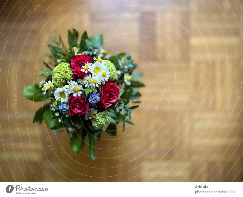 Thank you very much for the flowers ... Bouquet roses Flower Gift Ostrich Blossom Birthday Valentine's Day Mother's Day Decoration Red Parquet floor Wood pretty