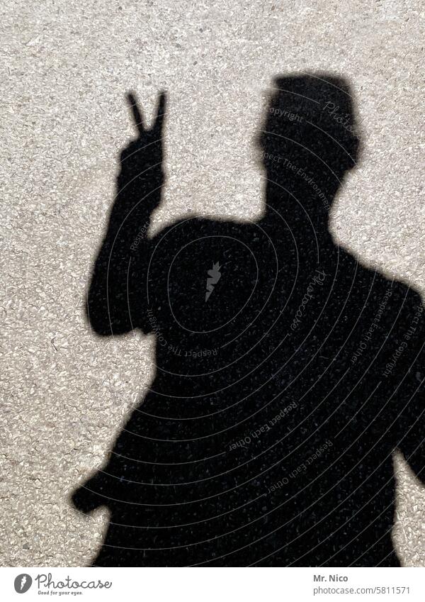 peace man Shadow shadow cast Shadow play peace sign peacemaker peacefully Symbols and metaphors gain Sieg Signal Salutation Fingers emotion Gesture Upper body