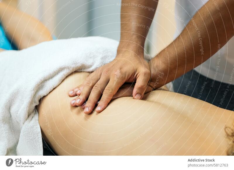 Physiotherapy Clinic: Back Recovery Massage treatment rehabilitation woman caucasian physiotherapy therapist patient physiotherapist masseur care health injury