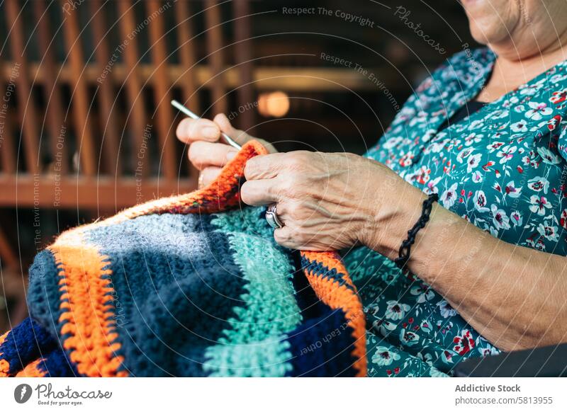 Granny Hobbies: Older Woman Crocheting woman older crochet grandmother leisure activity hobby granny needle age elderly handmade adult knit wool lifestyle