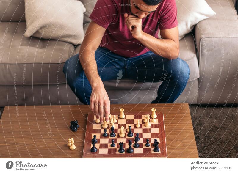 Chess game at home. Chess board with the pieces placed chess play fun competition leisure table strategy challenge activity sitting indoors playing intelligence