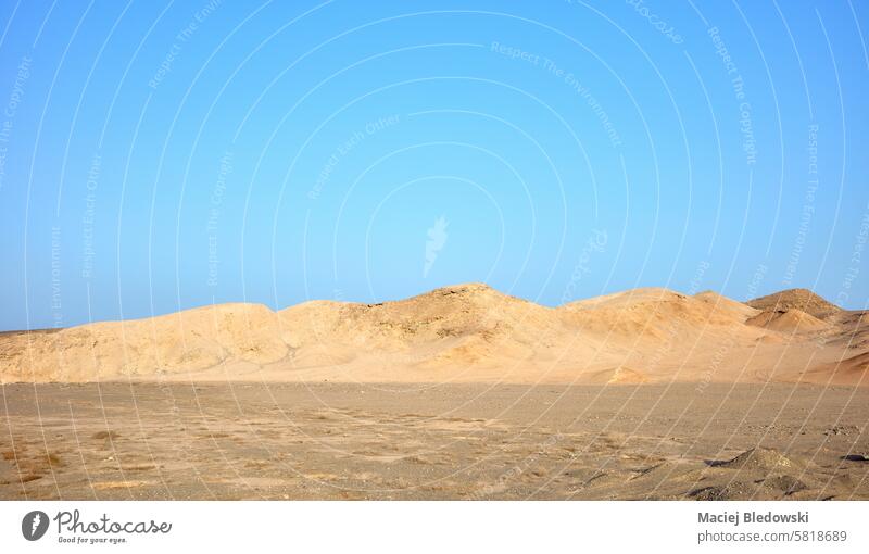 Egypt desert landscape with a blue sky. egypt nature travel beautiful sand outdoor summer sun africa dry adventure extreme hot scenery dune sunny heat hill