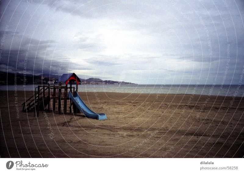 la playa Winter Beach Malaga Lake Lomography Ocean alone spain gray rain