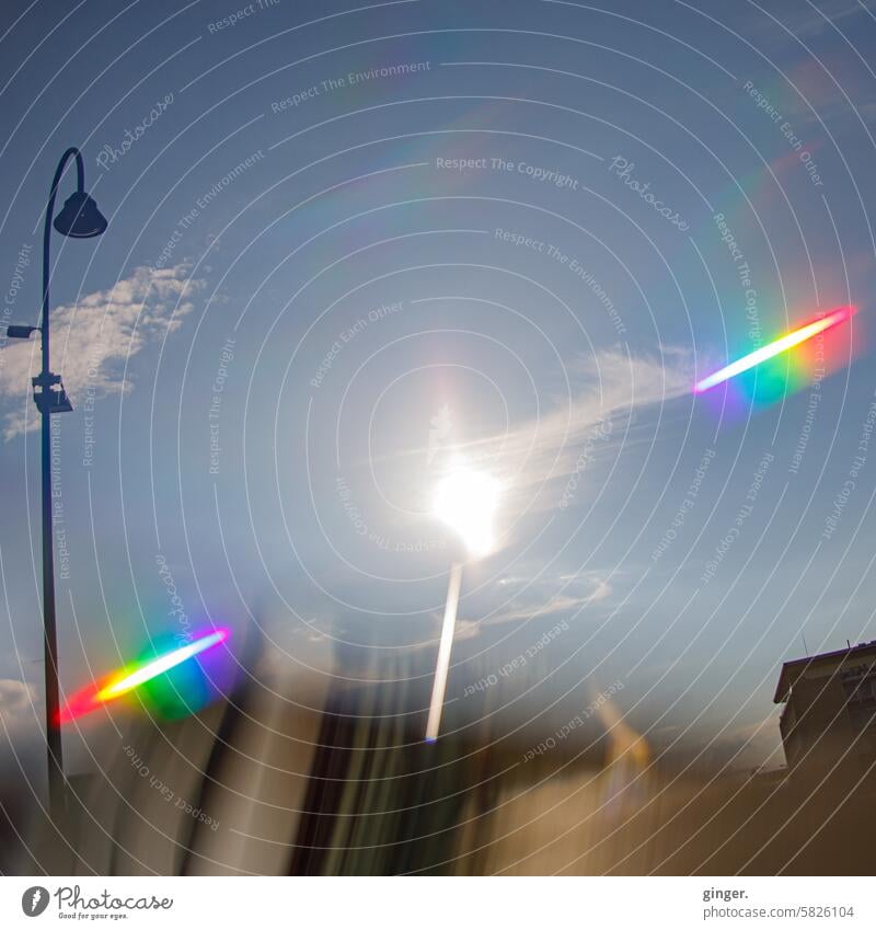 Greetings from Spectral City - Photography with prisms and filters spectral colors light spectrum Light Light (Natural Phenomenon) Prism Skewed warped elongated