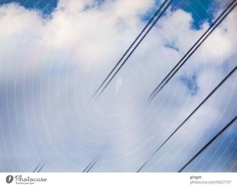 Overhead line in the clouds - photography with prisms and filters strange Prism Prisms illusive Abstract Contrast Exterior shot lines wipe out