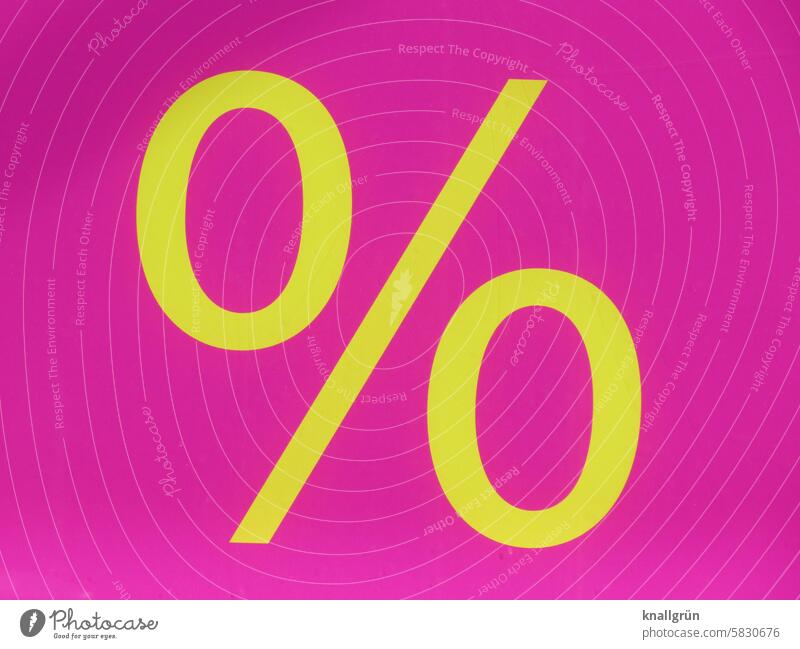 Percent sign Mathematics Save Calculation Digits and numbers Sign special offer signal colour conspicuous Large Advertising Colour photo Signs and labeling