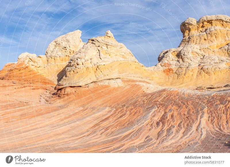 Vibrant Strata in the Arizona Desert Landscape arizona desert landscape rock formation geology colorful vibrant strata sky geological feature sandstone natural