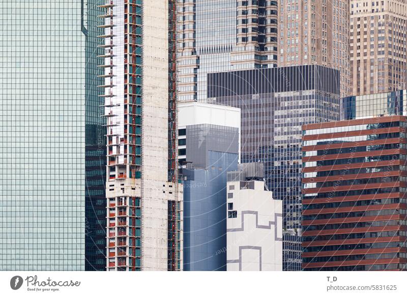 Detailed view of skyscrapers in Manhattan New York Architecture High-rise New York City USA