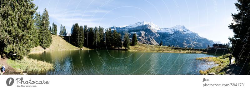 Lac Retaud Well-being Contentment Calm Trip Mountain Hiking Nature Landscape Water Beautiful weather Alps Peak Glacier Lakeside Relaxation Colour photo
