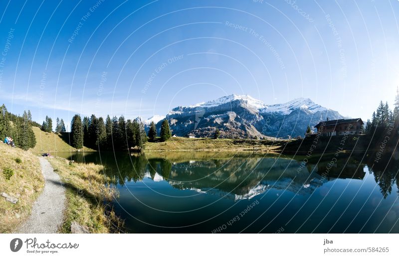 Lac Retaud Well-being Contentment Relaxation Calm Trip Summer Mountain Hiking Nature Landscape Water Autumn Beautiful weather Rock Alps Peak Glacier Lakeside