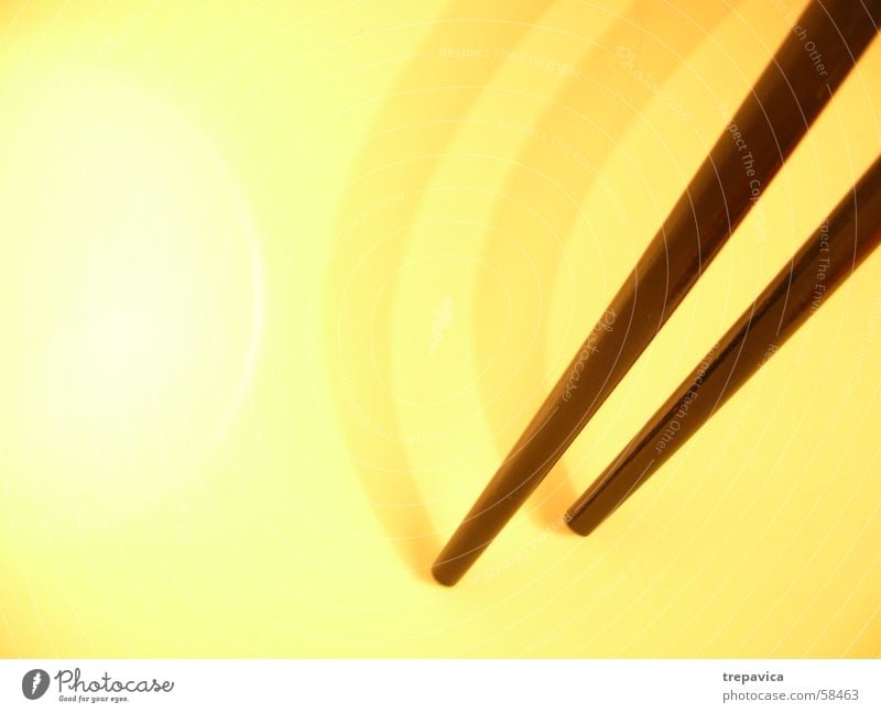 straight and crooked Chopstick 2 Shadow yellow-brown Line