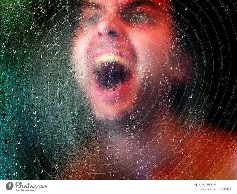 Scream to vomit Drops of water Eerie Crazy Shower (Installation) Creepy Horror film Human being Face Eyes Water Underwater photo Film industry Take a shower