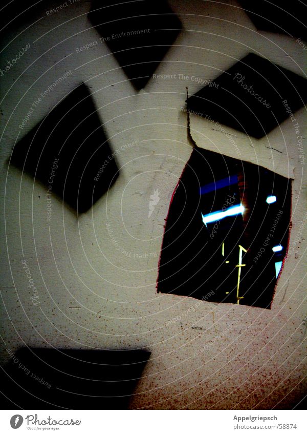 peephole Black White Window Light Crack & Rip & Tear Patch Blue Shadow