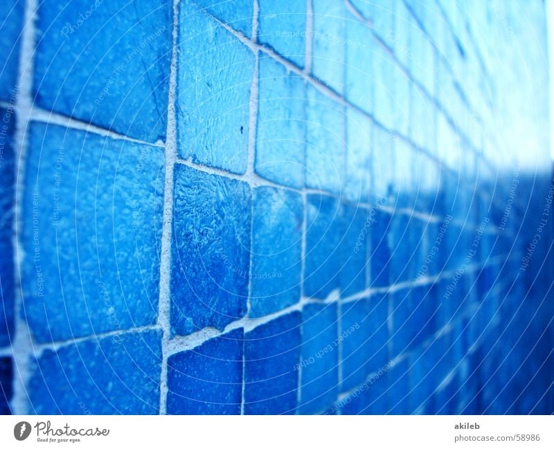 Mosaic (2) Light blue Exterior shot Wall (building) Glittering Square Reflection Craft (trade) Tile Cool (slang) Blue Close-up Structures and shapes Perspective