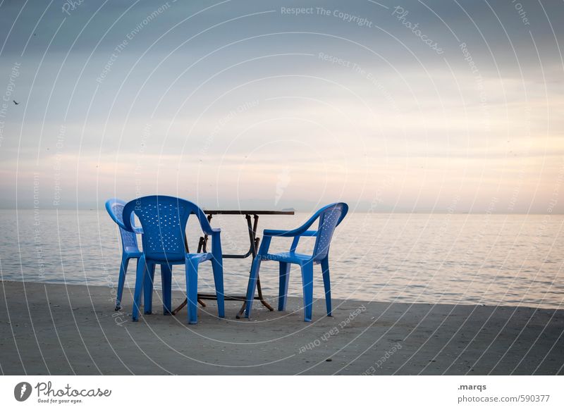 First 2014 | Chair circle Lifestyle Environment Sky Horizon Coast Ocean Istanbul Turkey Table Relaxation Exceptional Moody Colour photo Exterior shot Deserted