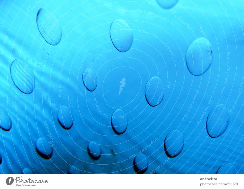 space and time Vase Reflection Background picture Macro (Extreme close-up) Pattern Round Oval Close-up Colour Decoration Blue Glass mirroring Drops of water