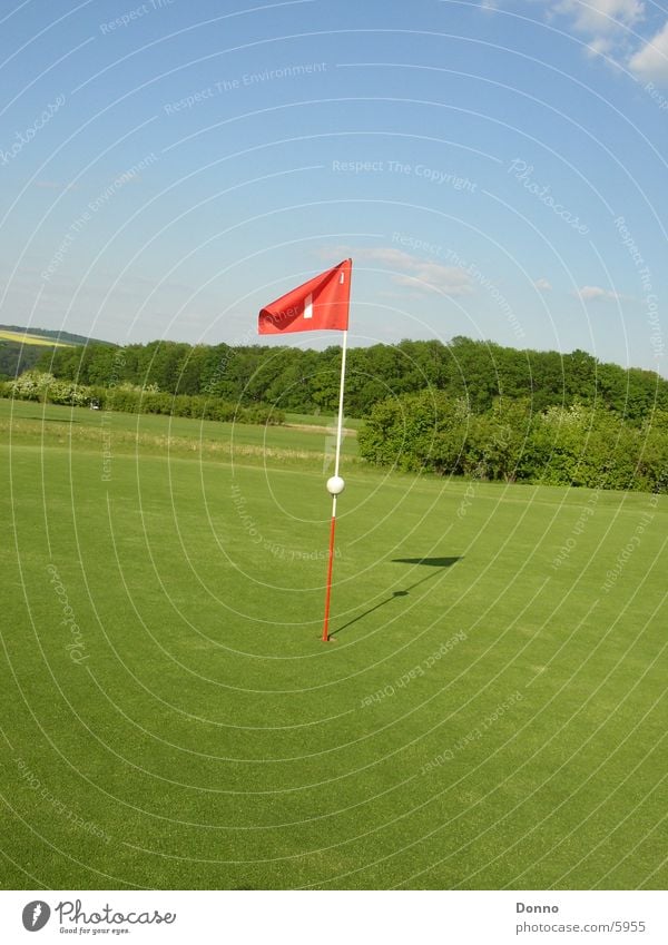 Golf Course Shooting Flag Green Red Sports Landscape Sky