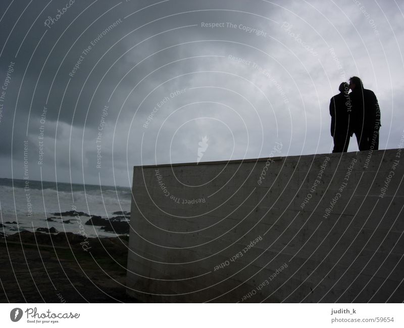 2 by the sea Ocean Wall (barrier) Wall (building) Surf Gray Dramatic Blue