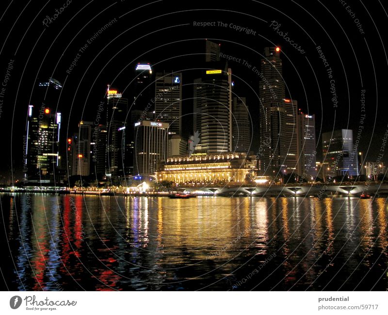 singapore singapore singapore singapura Night Mirror Dark Town High-rise Water Colour