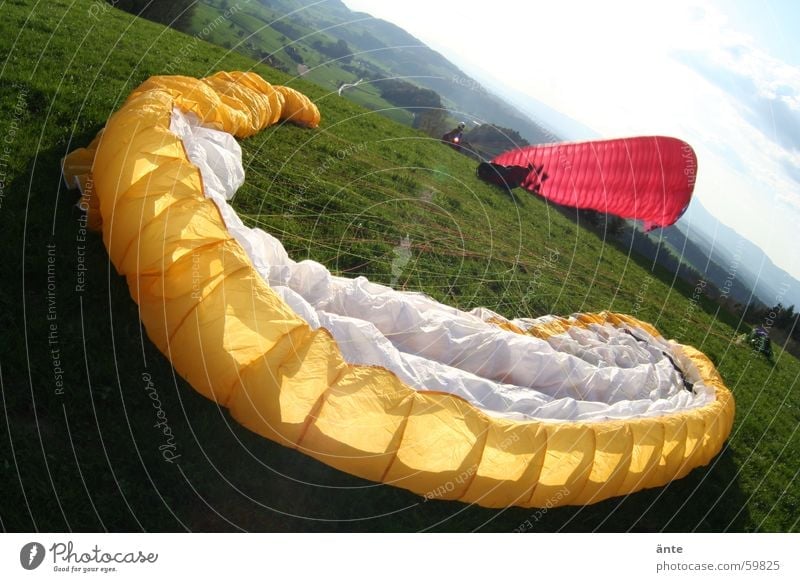 paraglider session I Paraglider Paragliding Cloth Grass Leisure and hobbies Beginning Rag Flying Sports Freedom fly