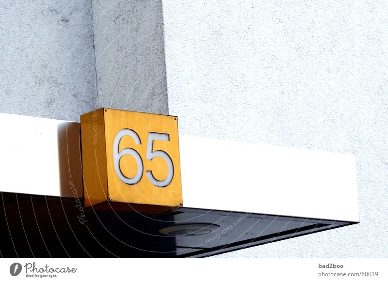 065 Digits and numbers House number Roof digit number fifty-six five sixtyfive Lighting plaque Plastic