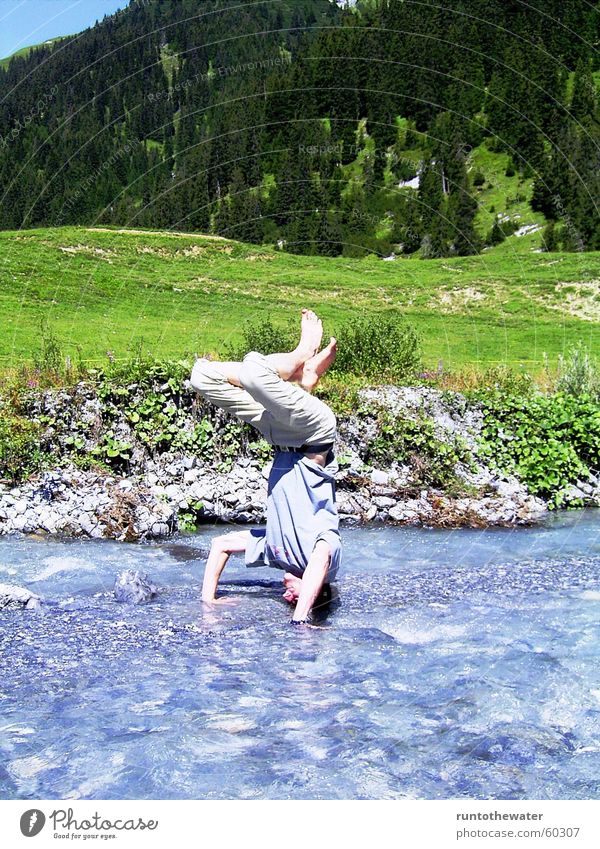 The lust for life Body of water Switzerland Go crazy Summer Stagger Spontaneous Doofus Man Hydrocephaly Joie de vivre (Vitality) Impulse River Mountain Joy