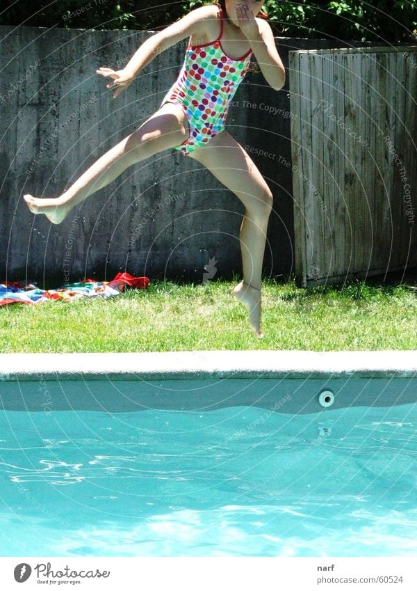 Splash! Jump Swimming pool Girl Summer bathing suit water vacations
