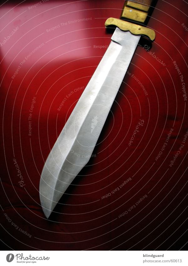 Rambo sends his greetings Machete Red Brass Dangerous Steel Knives knife cutting edge Threat Blade Sharp thing