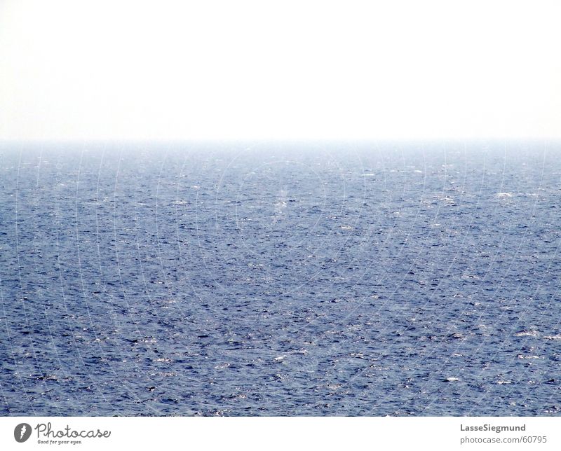 horizon Ocean Blue Waves Horizon Far-off places Beach Coast Navigation Water North Sea Sky Fog