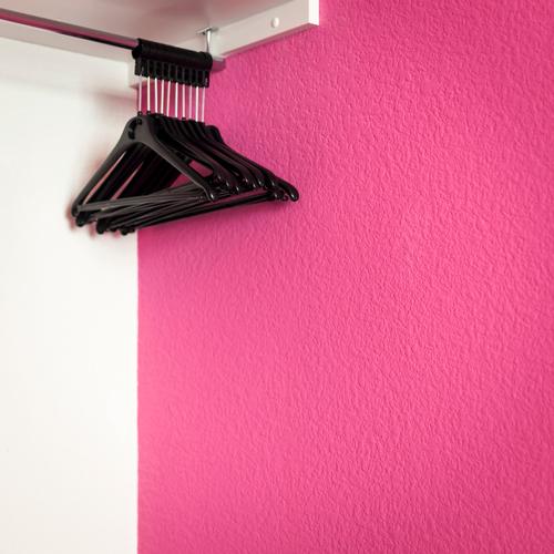 order Style Living or residing Bedroom Hanger Closet Clothing Esthetic Simple Pink Black White Colour Arrangement Extract Empty Hang up Clothes peg Tidy up