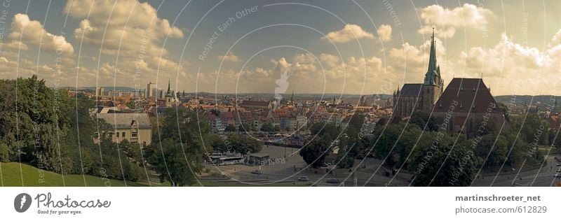 Erfurt - Petersberg Panorama Design Relaxation Tourism Sightseeing City trip Summer Sun Architecture Thuringia Town Capital city Downtown Old town Church Dome