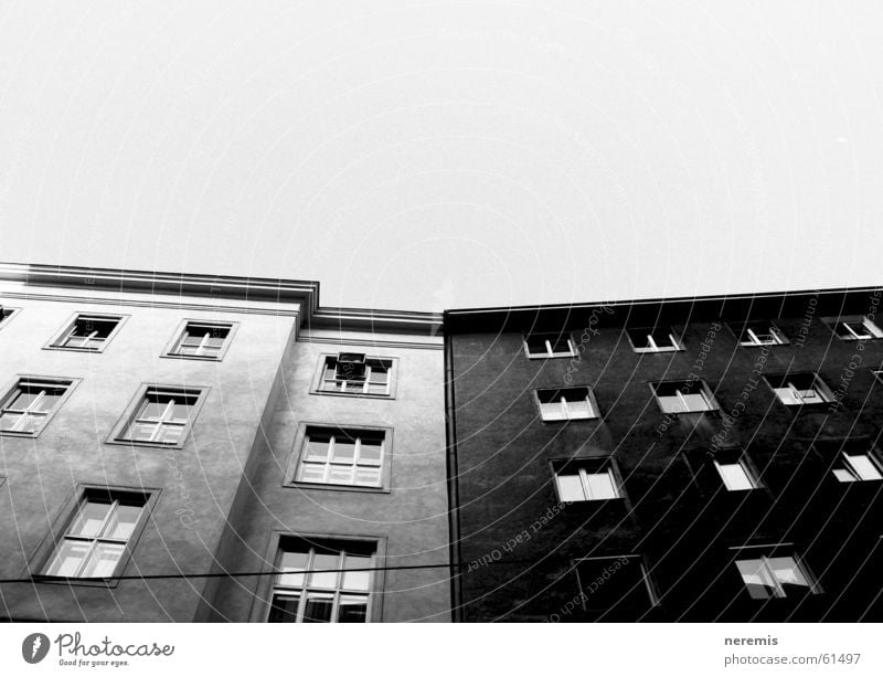 white&black House (Residential Structure) Window Black White Gray Old building Vienna Austria Sky grayscale