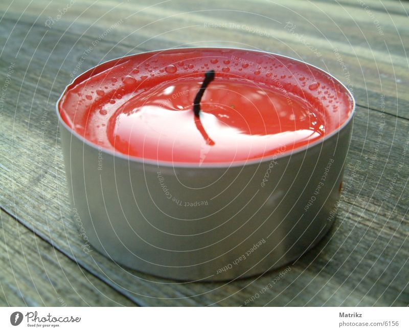 too wet... Candle Tea warmer candle Close-up Living or residing Water Rain Drops of water drop red tealight