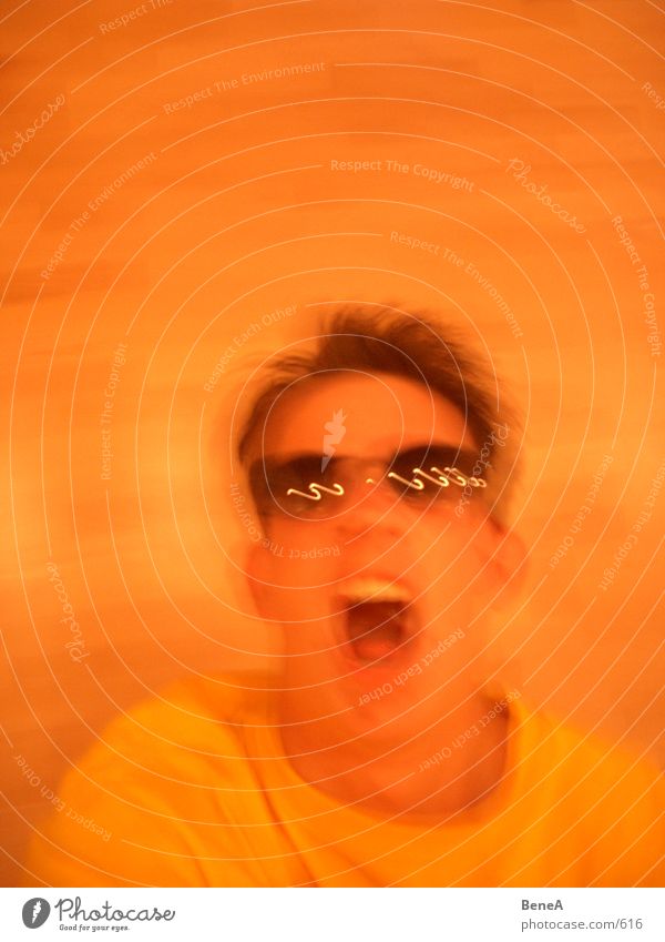 rock'n roll Sunglasses Scream Pogo Rocking out Eyeglasses Yellow Man Joy Club Human being poegen Orange