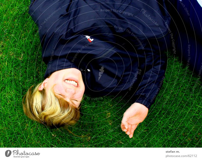 Falling into the grass is fun Beautiful Grass Meadow Green Laughter Joy Happy Lie thx kati