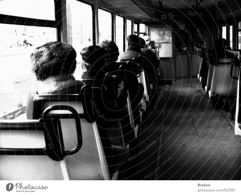 Never Alone, Just On Your Own... Commuter trains Black White Human being Window Cap Gloomy Seating Railroad Loneliness handles Old Row Photos of everyday life