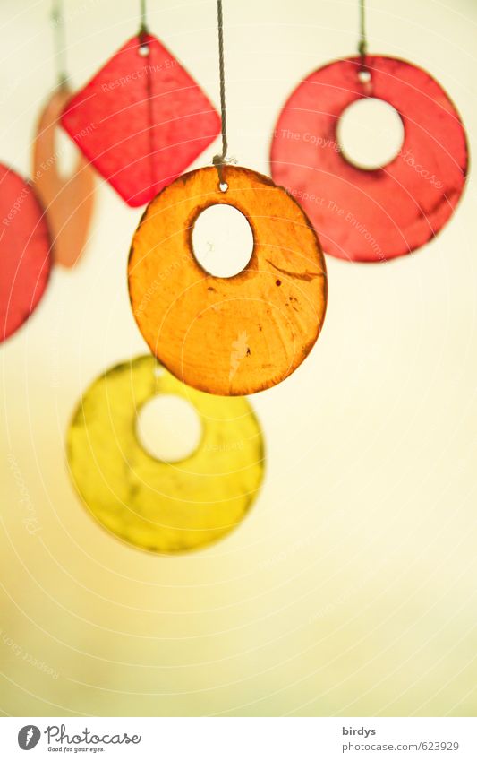 should be nice and colourful Style Design Decoration Mobile Art Glass Hang Illuminate Esthetic Positive Round Beautiful Multicoloured Yellow Orange Red
