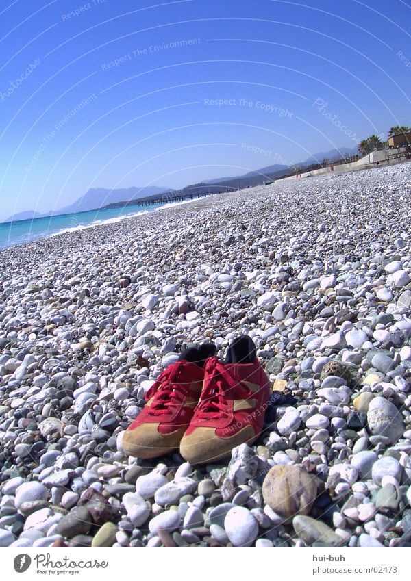 beach shoes Ocean Cold Footwear Turkey Gray Loneliness Mountain Blue Stone Rough