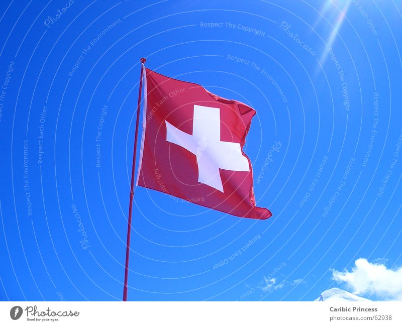Liberty of the sky Switzerland Flag Sun Sky Beautiful weather neutrality