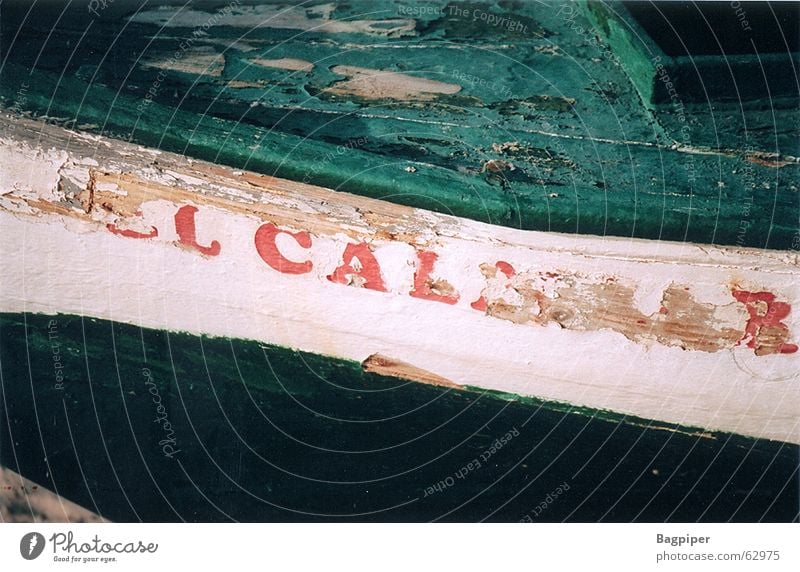 Signs of the times Watercraft Red Green White Spain Wreck Colour Old Characters