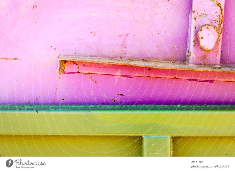 metal Style Design Industry Container Metal Line Simple Bright Hip & trendy Yellow Green Pink Colour Rust Colour photo Multicoloured Exterior shot Close-up