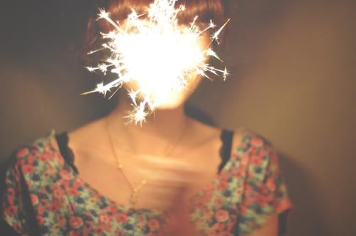 Woman with sparkler fireworks Feminine Young woman Youth (Young adults) 1 Human being 18 - 30 years Adults Accessory Jewellery Bangs Brash Stress Chaos Threat