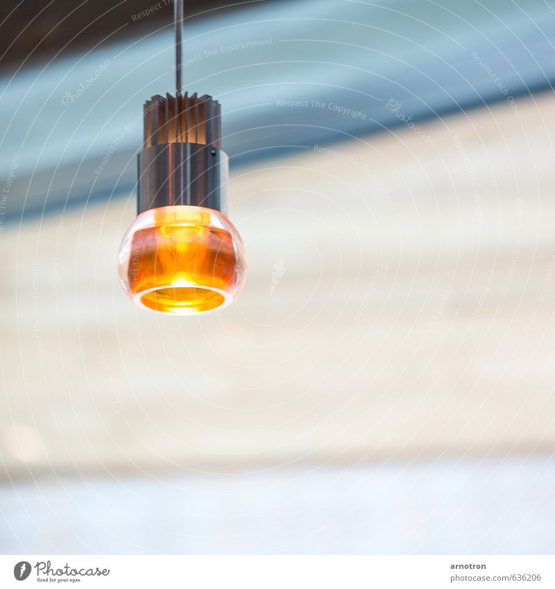 Amber light - IGS 2013 House (Residential Structure) Lamp Deserted Building Metal Gold Hang Illuminate Yellow Orange Turquoise Electric bulb Colour photo