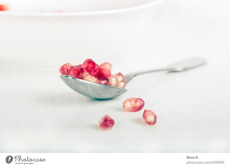 one for Mama... Fruit Spoon Bright Delicious Sweet Red White Vitamin High-key Colour photo Deserted Copy Space left Copy Space bottom Shallow depth of field