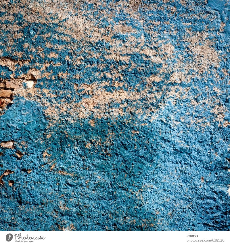 blue wall Style Wall (barrier) Wall (building) Old Broken Blue Colour Decline Change Colour photo Exterior shot Pattern Structures and shapes Deserted